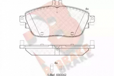 R BRAKE rb2061 -  Комплект тормозных колодок, дисковый тормоз